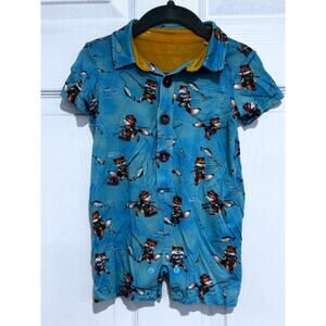 POSH PEANUT Bamboo Infant Fishing Fox Romper 6-9 month